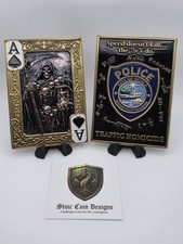 💥Ocala Marion County Police Florida Traffic Homicide Reaper challenge coin Gold picture