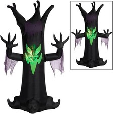 10.5' GEMMY ANIMATED SCARY TREE Airblown Yard Inflatable FIRE & ICE LIGHT EFFECT picture