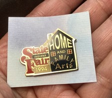 Vintage 1994 INDIANA STATE FAIR  HOME & FAMILY ARTS Building Lapel Hat Pin picture