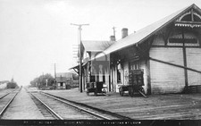 1923 Railroad Train Station Depot Highland Illinois IL - 11x17 Reprint picture