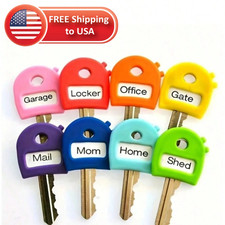 Key Cover Caps with Labels Identifier Color Coded Tags Set Soft Stretchy 1-10Pcs picture