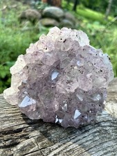 XL Raw Amethyst Flower Cluster- Natural 4.7” Light Purple Druzy Amethyst Crystal picture