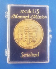 Vintage 100th U.S. Manned Mission Coin Serialized in Original Case  picture