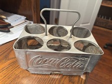 Vintage 1950’s  Coca-Cola Aluminum Metal 6-Pack Bottle Carrier picture