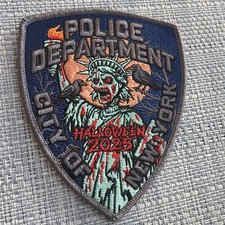NYC POLICE DEPT HAPPY HALLOWEEN 2025 STATUTE LIBERTY SCARY PATCH NEW YORK CITY picture