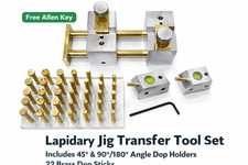 Lapidary Jig Transfer Tool Set + 22 Brass Dop Sticks | 45° & 90°/180° Faceting picture