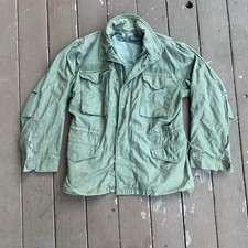 Vintage M65 Field Jacket Army Military Vietnam War M/L Thrashed Distressed Faded picture