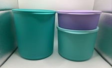 NEW Tupperware Basic Bright Round/Canister   Set of 3 picture