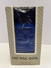 US Mail Blue Metal Post Office Mailbox Coin Bank USPS With Key   7.5