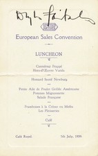 DOUGLAS FAIRBANKS SR. - MENU SIGNED 07/07/1939 picture