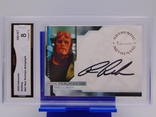 2004 InkWorks Hellboy A1 Signature Promo Card Signed Ron Perlman GMA Graded 8 picture