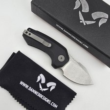 Damned Designs Ghoul Folding Knife 14C28N Stonewash Black G10 EDC Liner Lock picture
