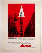 Vintage Avco Titan ICBM Missile Nose Cone Ad Art Cold War Space Race Ephemera picture