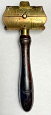 Antique 1898 Gem Cutlery Co Lather Catcher Safety Razor - Ornate Wood Handle picture