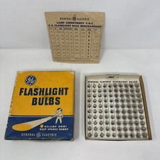 GENERAL ELECTRIC GE 1950s FLASHLIGHT  DISPLAY BOX + BULBS Vintage COMPLETE NOS picture