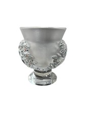 Lalique Saint-Cloud Crystal Vase Frosted Clear Acanthus Leaf 4.5