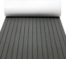 EVA Foam Faux Teak Sheet Boat Yacht (35.4in × 95.4in Dark Grey with Black Lines picture