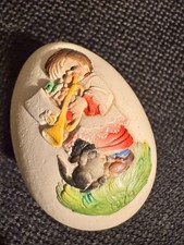 Vintage 1979 ANRI Toriart Ferrandiz Trumpeter Wooden Easter Egg No Base Italy picture