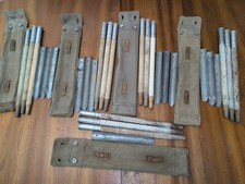5 Sets of WW1/WW2 Swiss Army Tent Poles and Stakes w/Bags Vintage 1918-1941 READ picture