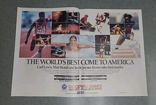 Goodwill Games Seattle Carl Lewis Matt Biondi Print Ad 1990 16x11  picture