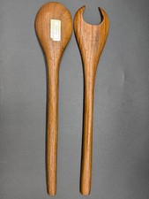 Vintage Svend Jensen Denmark Teak Wood Salad Servers Fork Spoon  MCM Thailand picture