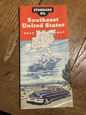 1952 STANDARD OIL CO. (Esso) ROAD MAP OF SOUTHEAST UNITED STATES nice one picture