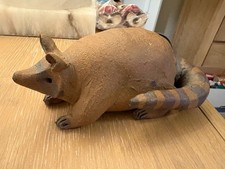 Vintage pottery Raccoon/ Armadillo FIGURINE Hand Made 7” picture