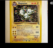1999 Pokémon Fossil Magneton Holo Rare Card 26/62 English Wizards Sugimori picture