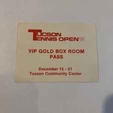Vintage 1980 Tucson Tennis Open VIP Gold Box Room Pass Ticket Card Arizona picture