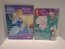Lot Of 2 Disney Activity Items Cinderella The Light Of Love Book And Little... picture