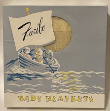 VTG Faribo United Airlines Baby Flight-Lite 36”x50” Wool Blanket Yellow Gift USA picture