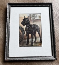 VTG breed portrait of a Giant Schnauzer By Robert Scholz. Framed picture