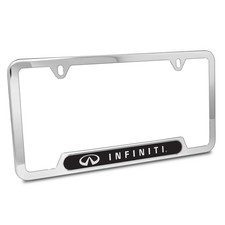 Infiniti 3D Black Insert Chrome 50 States Stainless Steel License Frame picture