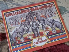 1987  Rare Ringling Bros Barnum & Bailey Original Calendar picture