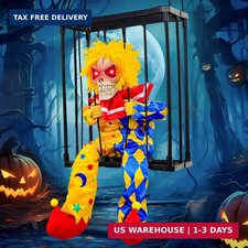 Halloween Screaming Animated Decorations Scary Skull Prisoner Cage picture