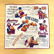 Vintage Suntory Cocktail Recipe Handkerchief Bandana Japanese Promo Collectible picture