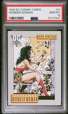 1992 DC Cosmic Cards WONDER WOMAN #21 PSA 10 GEM MINT  ✨Golden Age✨ picture