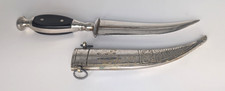 Vintage Middle Eastern Knife Dagger w/ Engraved Sheath Arabic Persian Style picture