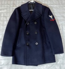 1964 US Navy Pea Coat Size 38 Named Phillips MM3 100% Wool Vietnam Era picture