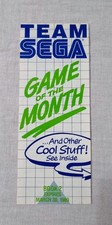 1989 TEAM SEGA GAME OF THE MONTH AND OTHER COOL STUFF BROCHURE RARE picture