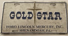 Vintage Goldstar Ford Lincoln mercury car tag license plate  Shenandoah PA picture