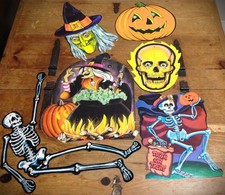 Vintage Beistle Halloween Die Cut Decorations Lot 1970s picture
