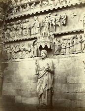 Reims Cathedral North Portal Statue of Christ France Old Photo Bisson 1858 picture