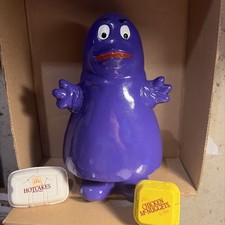 Vintage 1985 Grimace Ceramic Bank and 2 Happy Meal Toys  picture