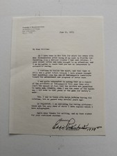 Eddie Rickenbacker Signed Letter Mention Of Indianapolis Speedway picture