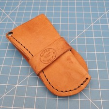 Vintage Moore Fixed Blade Knife Sheath Brown Leather Belt Pouch Case 4.5