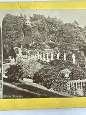 Alton towers Stereoview Card Staffordshire England Antique Real Photo picture