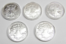 2022 Walking Liberty / Eagle Lot of 5 Faux Replica/Fake Silver Dollars picture