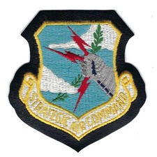 1980s-90s STRATEGIC AIR  COMMAND (SAC) 4 INCH ON LEATHERETTE patch picture