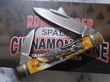 Rough Rider Damascus Cinnamon Bone Capital Intern 2 Blade Pocket Knife RR2531 picture